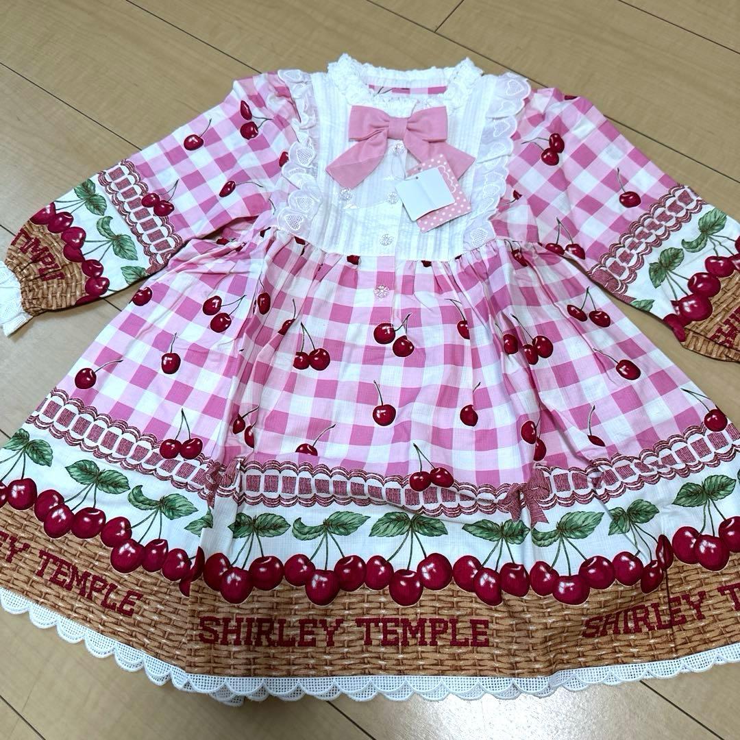 最終本日削除　110SHIRLEY TEMPLE さくらんぼプリントワンピース
