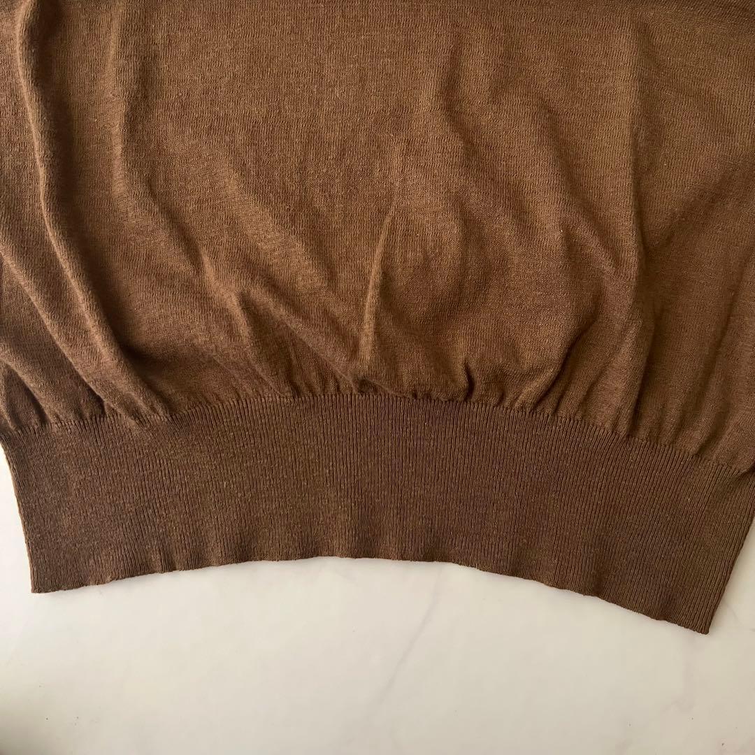 ATON RECYCLED FRESCA ポロ ニット ブラウン 半袖 24年製