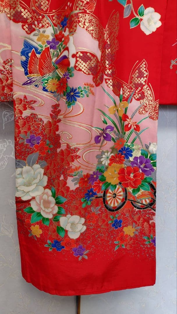 RK384アンティーク子供着物長襦袢付き着丈97センチ裄丈45センチ3歳用綺麗