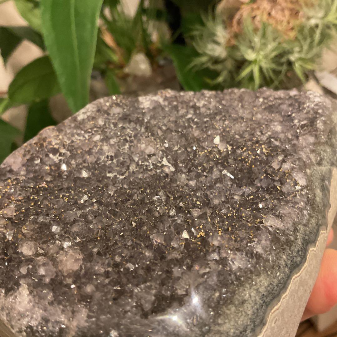 ウルグアイ産 グレー アメジスト 天然石 原石 水晶 クラスター