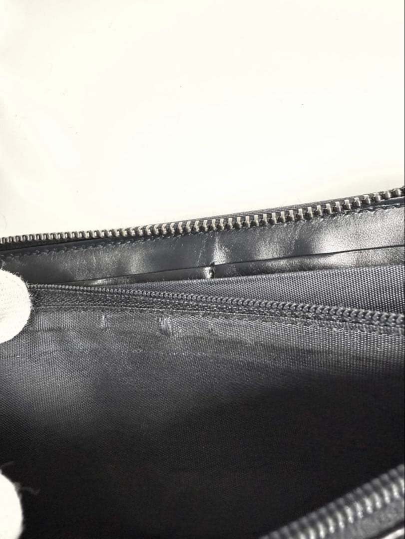 【美品】GUCCI GG シマ ラウンドファスナー　ネイビー人気のデザイン