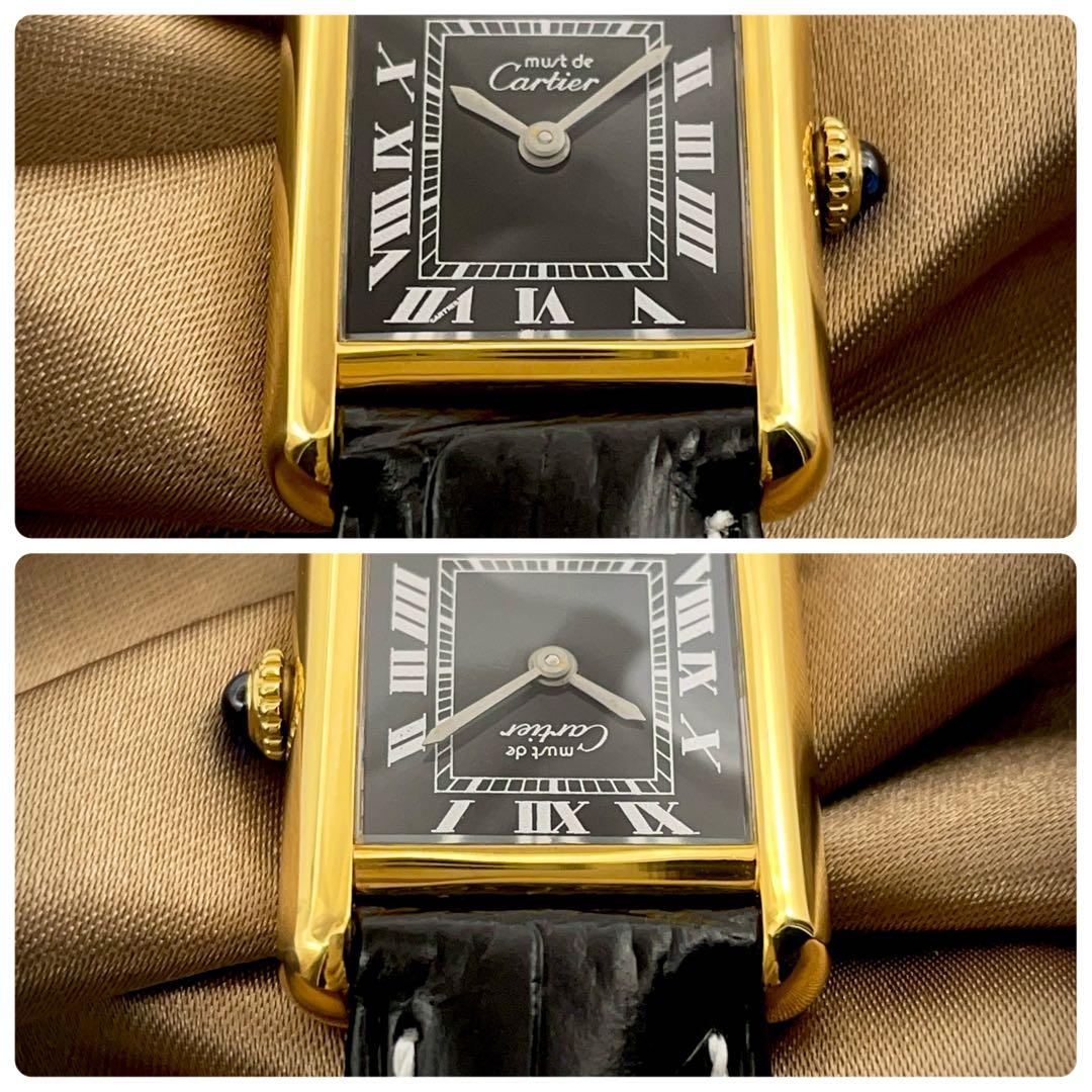 T166 カルティエ ヴェルメイユ マストタンクSM オニキスローマン 手巻き