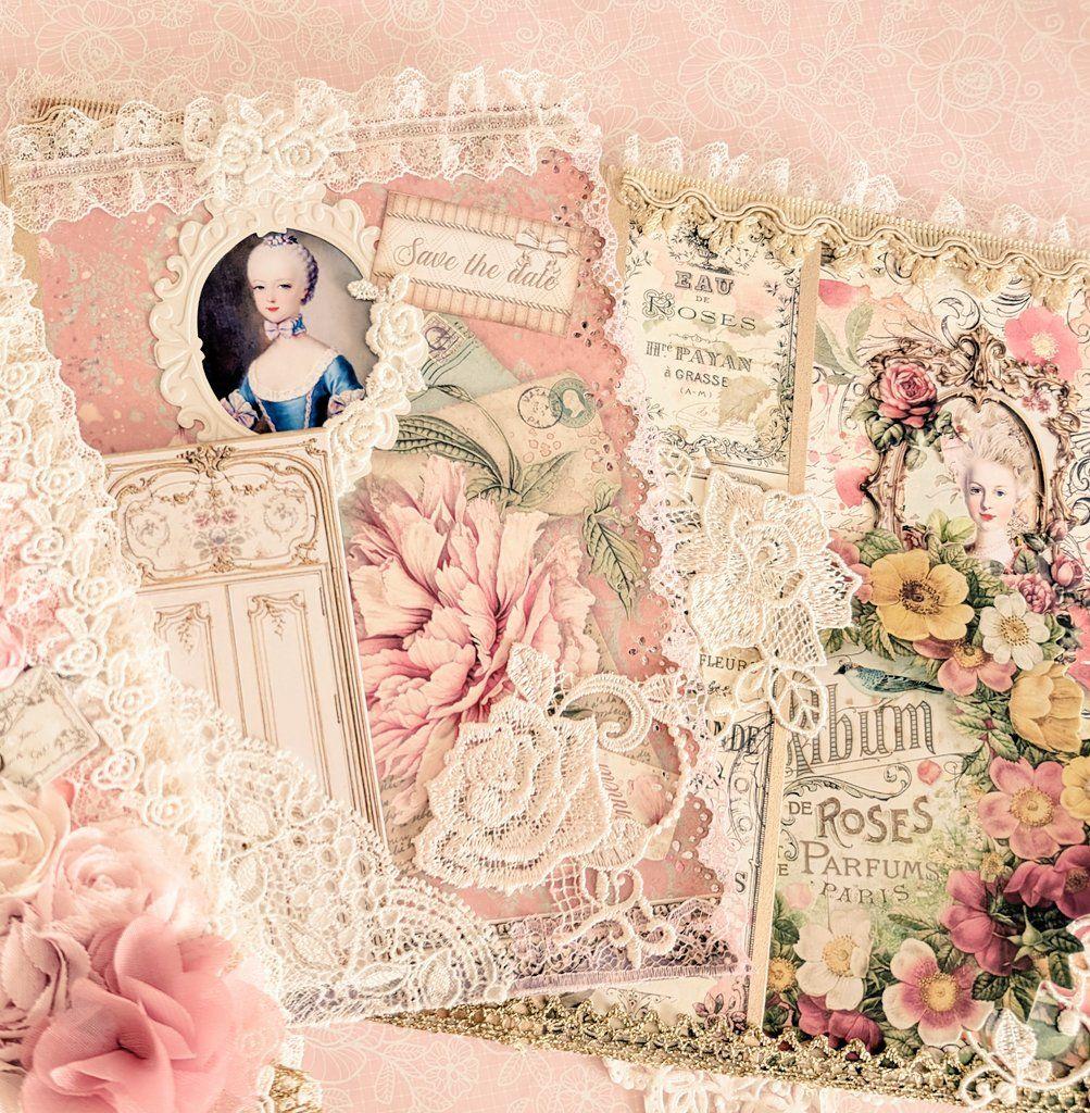 ロココ調レース＆薔薇の貴婦人の大型ジャンクジャーナル2025fp♥マリーの薔薇♥