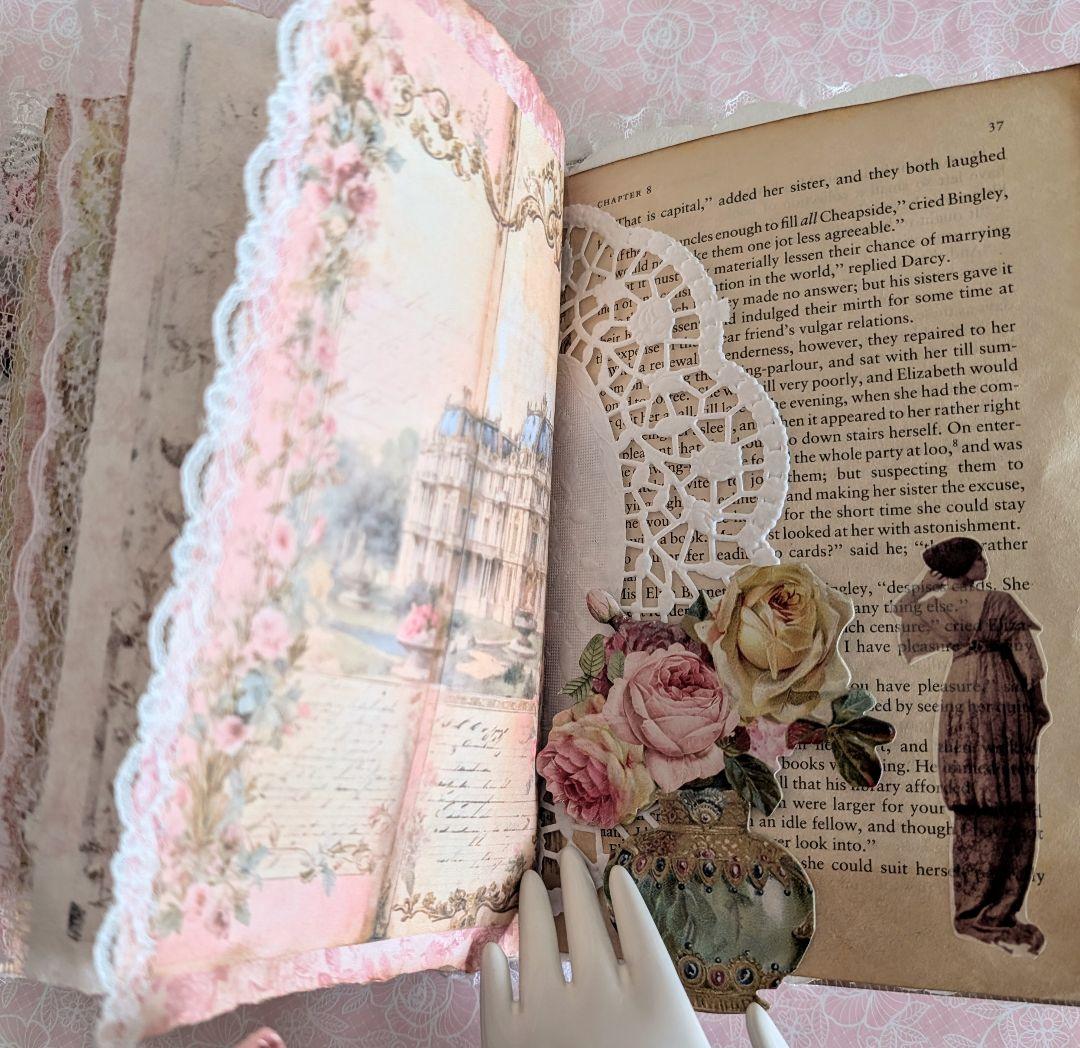 ロココ調レース＆薔薇の貴婦人の大型ジャンクジャーナル2025fp♥マリーの薔薇♥