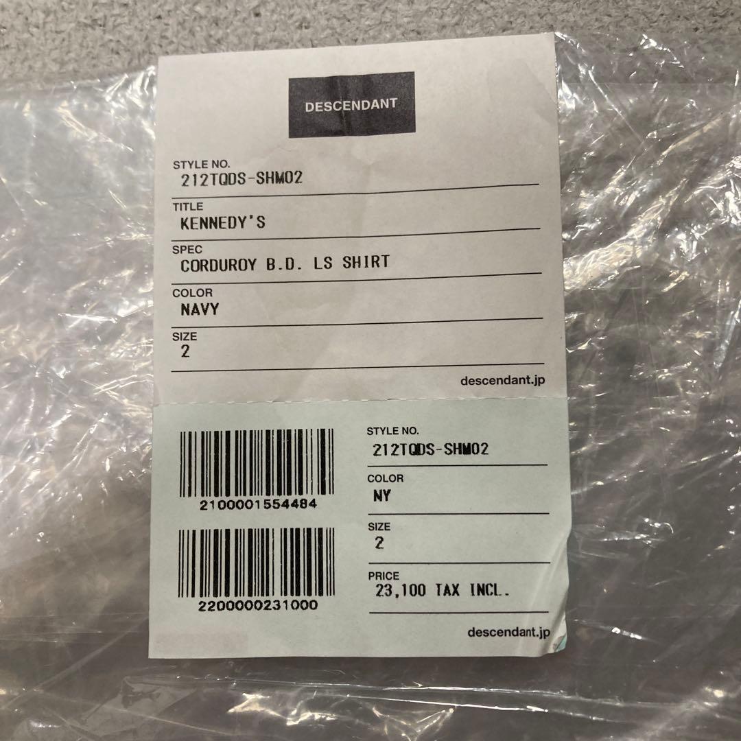 最終値下DESCENDANT KENNEDY'Sコーデュロイ ボタンダウンシャツ
