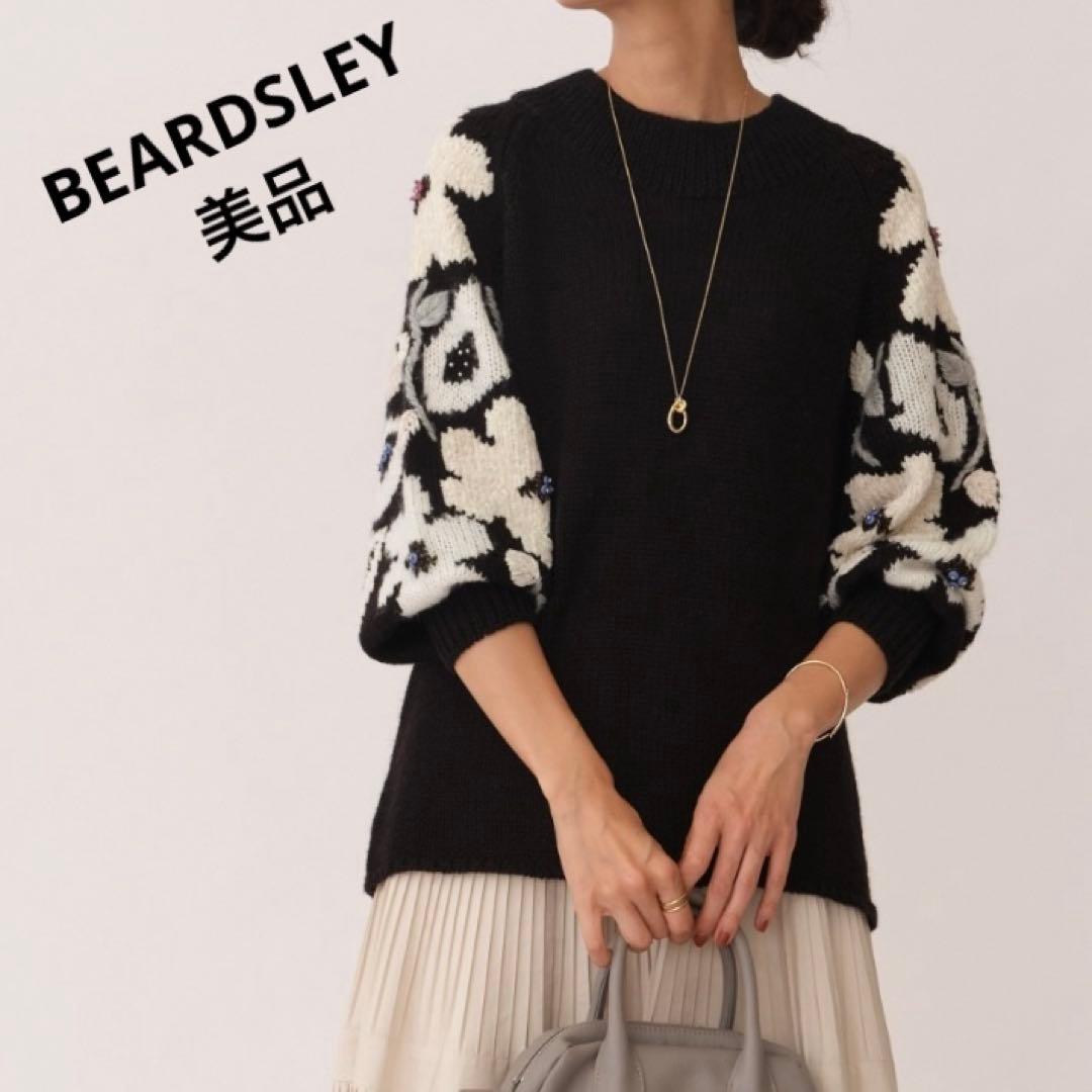 BEARDSLEY ビアズリー 袖ジャガードニット