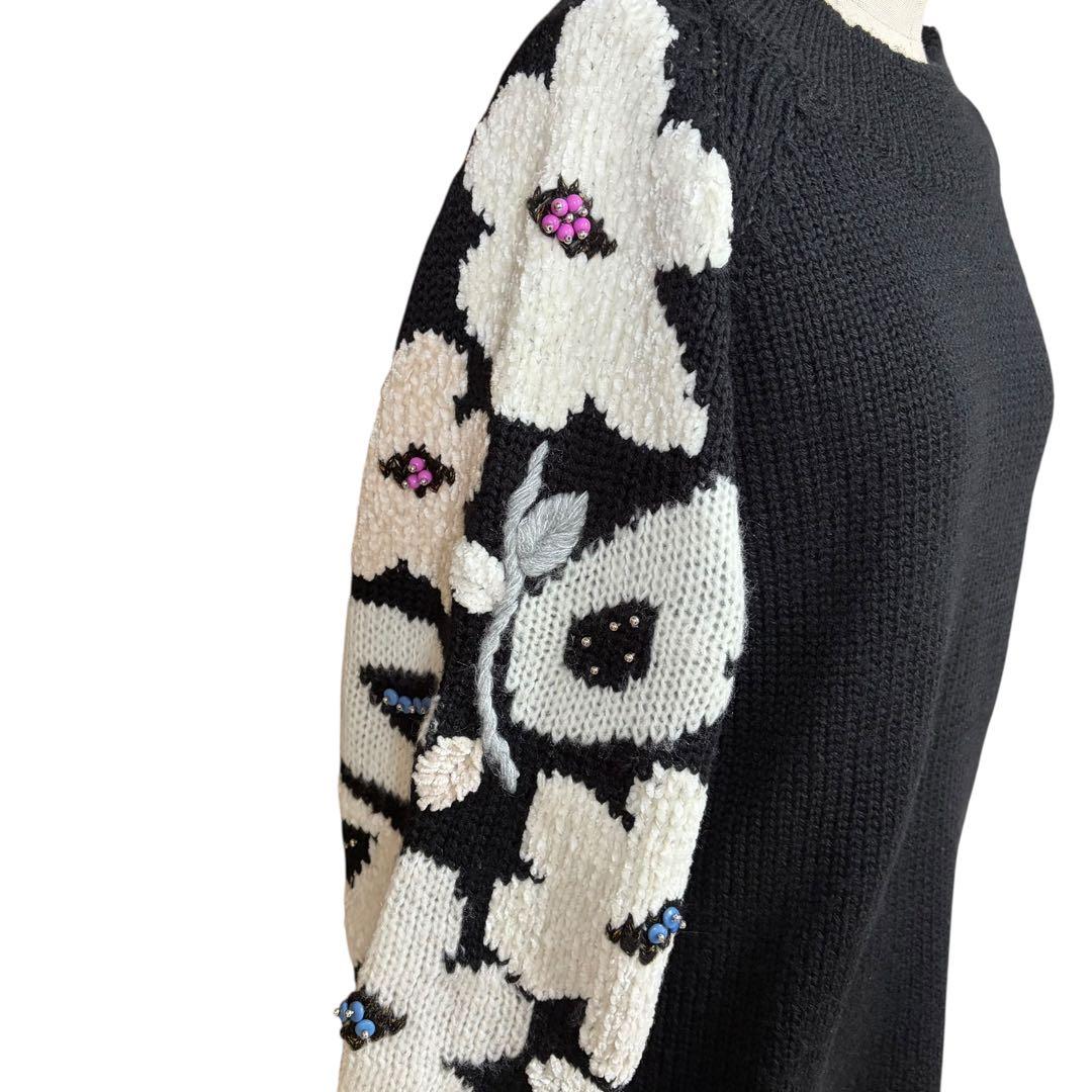 BEARDSLEY ビアズリー 袖ジャガードニット