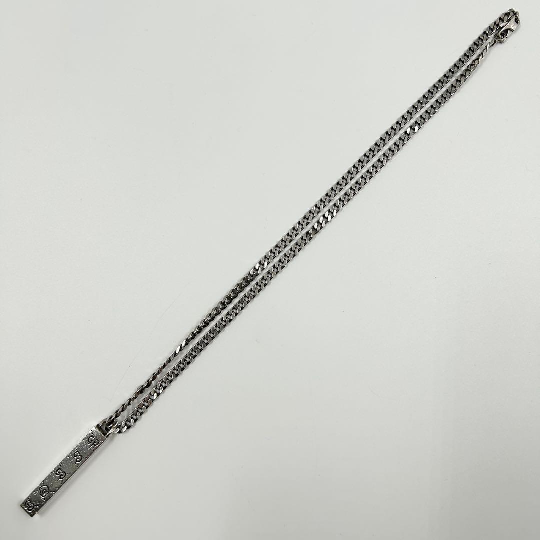 希少✨　グッチ　ネックレス　ゴースト　スカル　スクエア GG シルバー　喜平