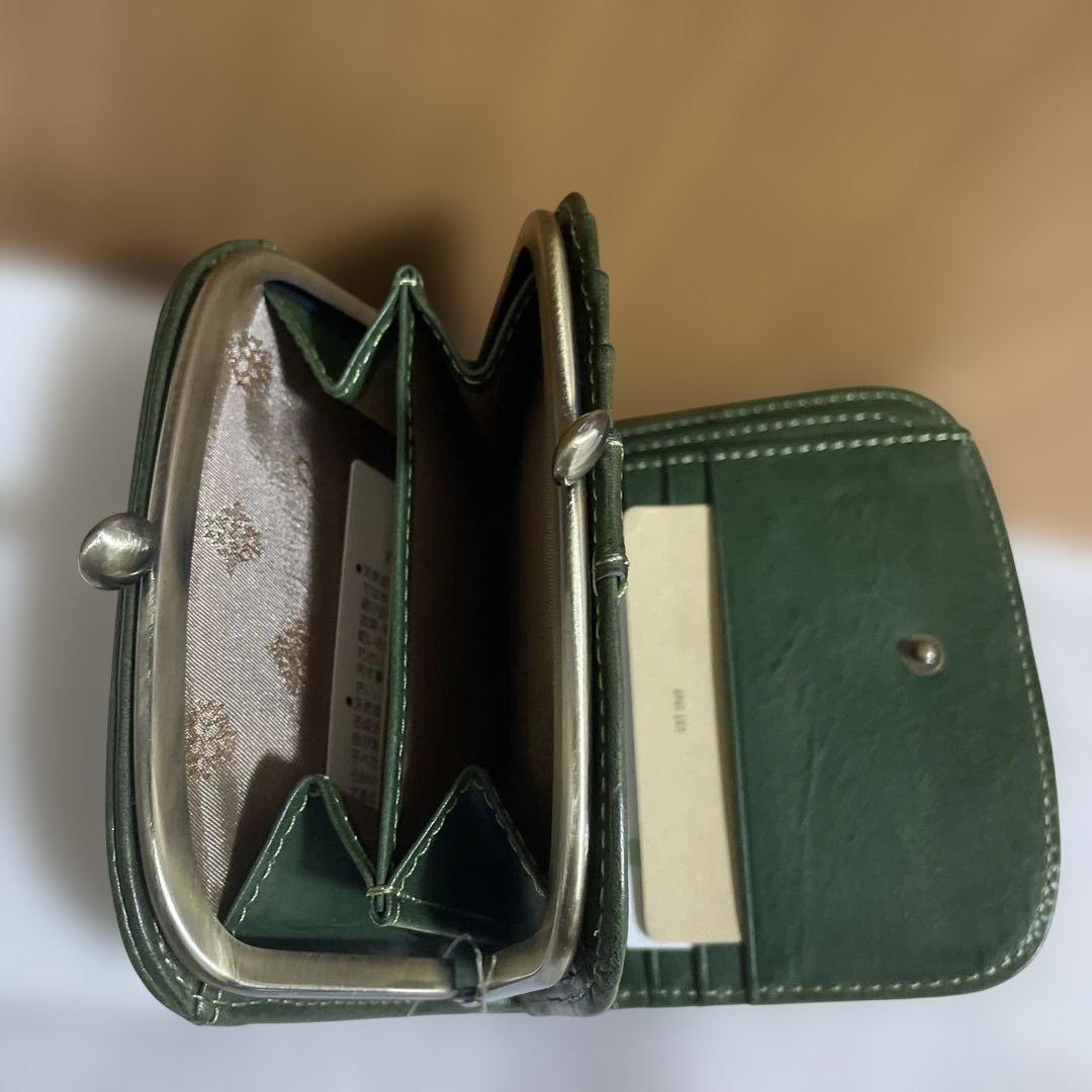 【新品・未使用品】Dakotaダコタ二つ折り財布マーゴットがま口グリーン　箱無し