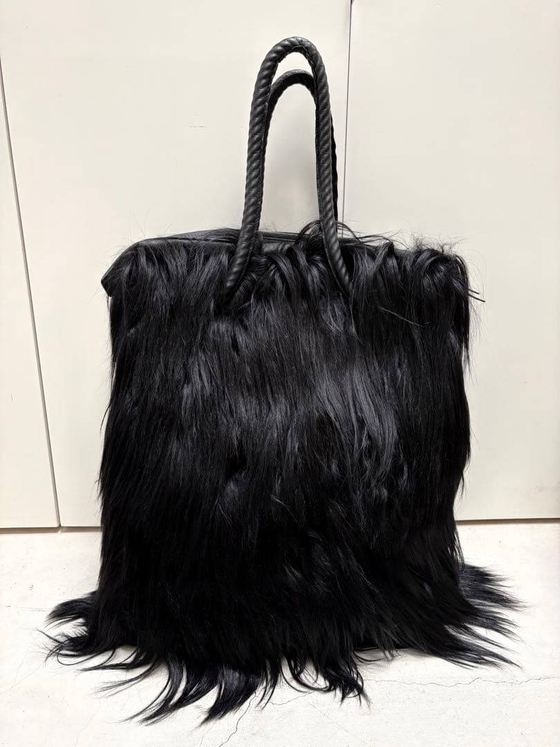 ゴートヘア　トートバッグ　ブラック　リアルファーレザー　アントワープ
