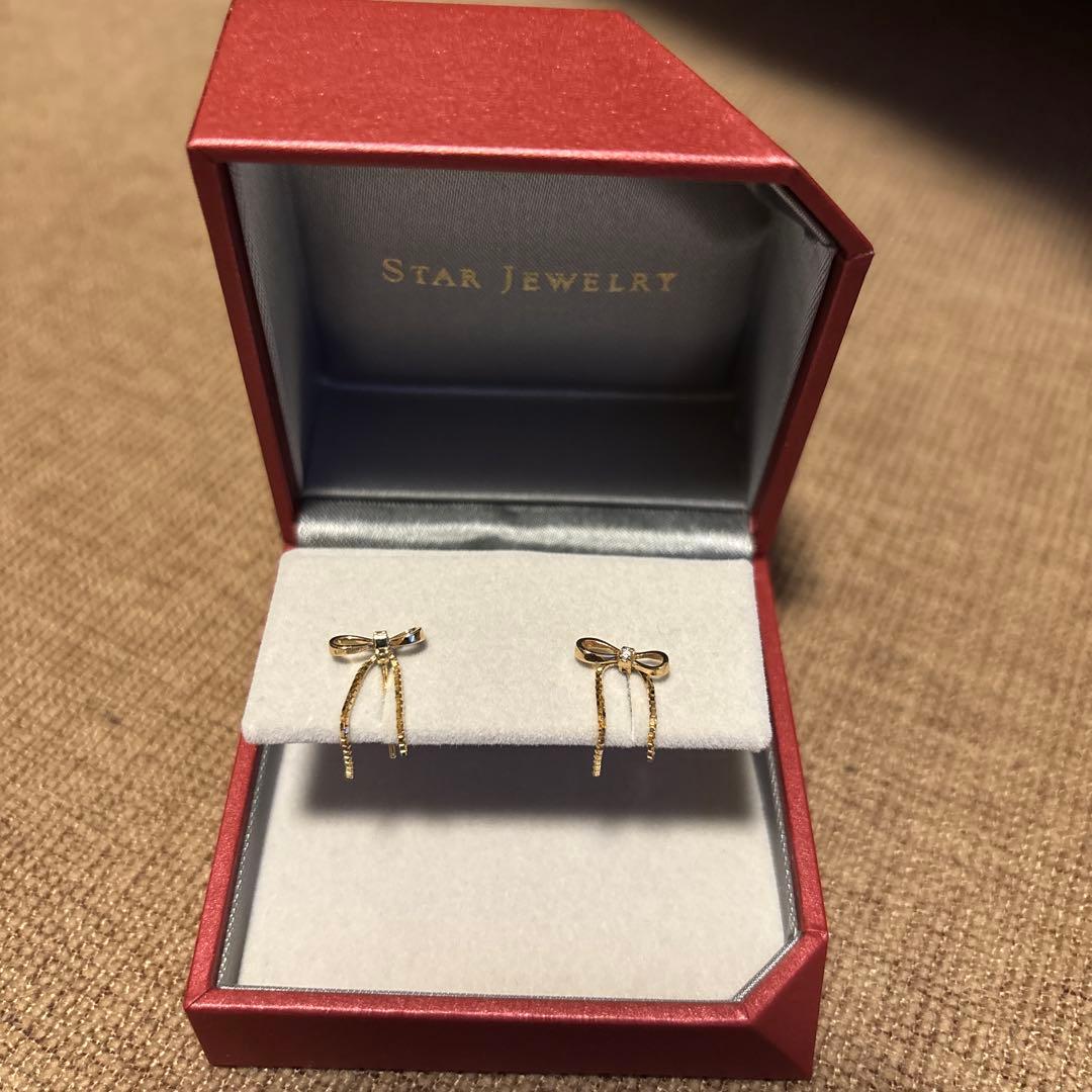 STAR JEWELRY K10ピアスwinter限定　INFINITY BOW