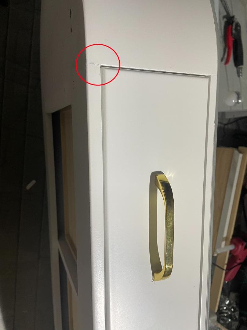 【掘り出し物】ホワイト大理石天板金属脚訳あり化粧台デスクのみ201-100-①