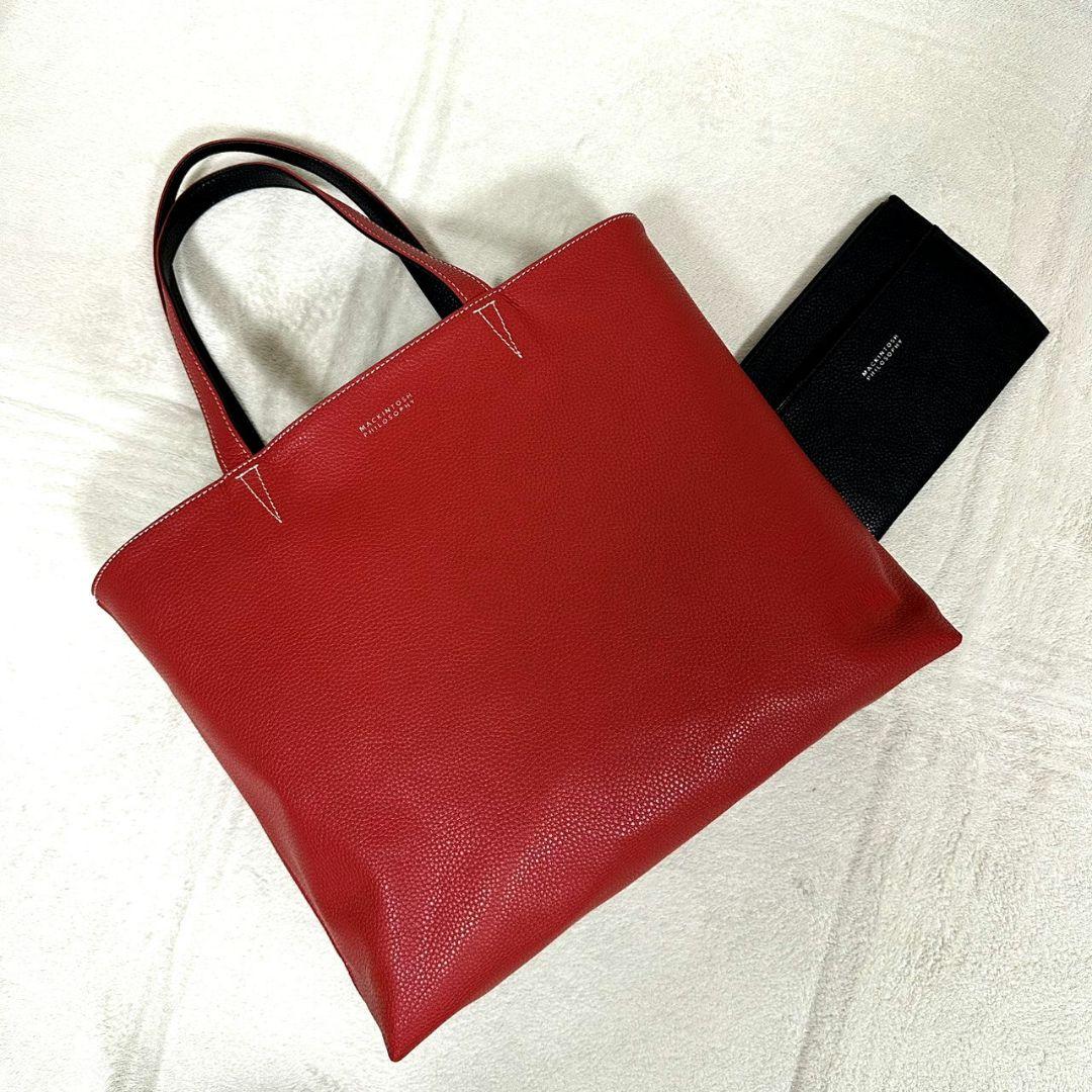 極美品 マッキントッシュフィロソフィー リバーシブル トートバッグ ポーチ付A4