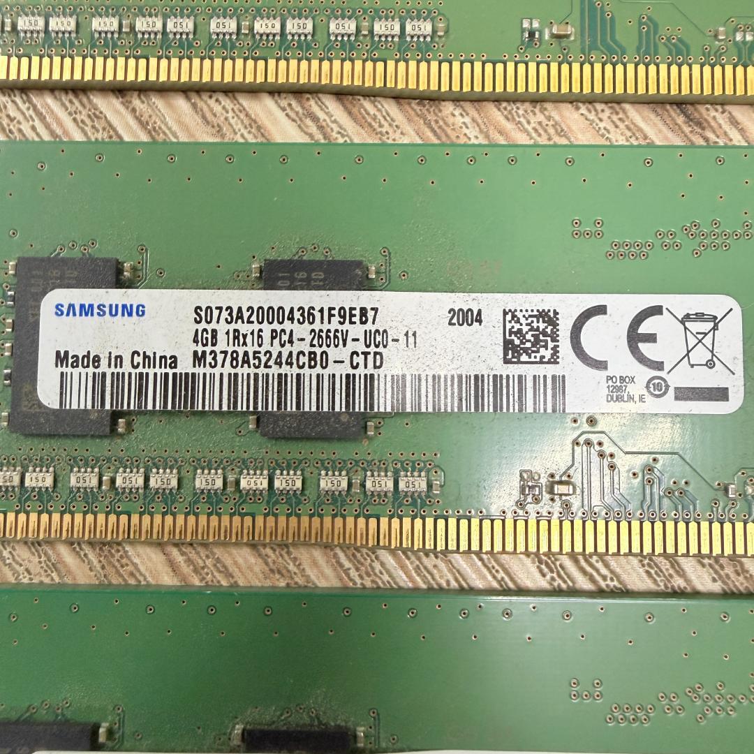 【SAMSUNG】 DDR4-2666V 4GB メモリ6枚セット計24GB