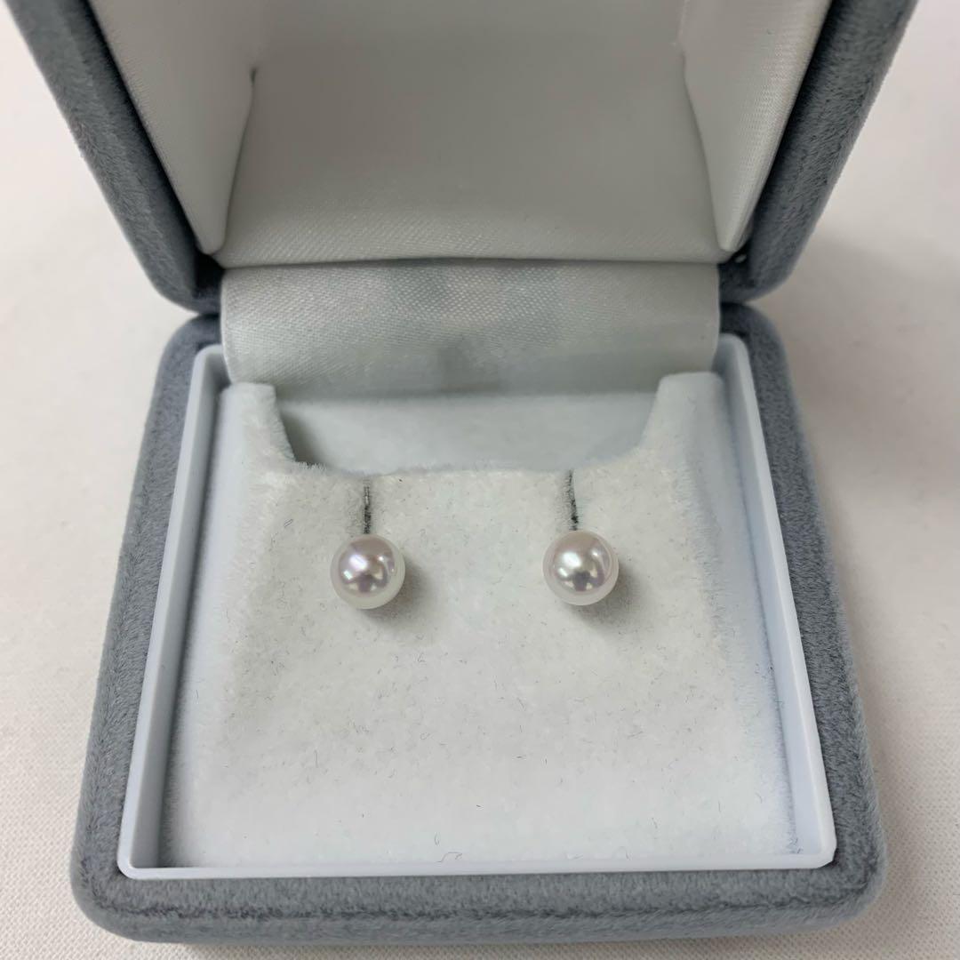 大人気　テリ最強　天女クラス　6-6.5mm プラチナピアス　冠婚葬祭　お出かけ