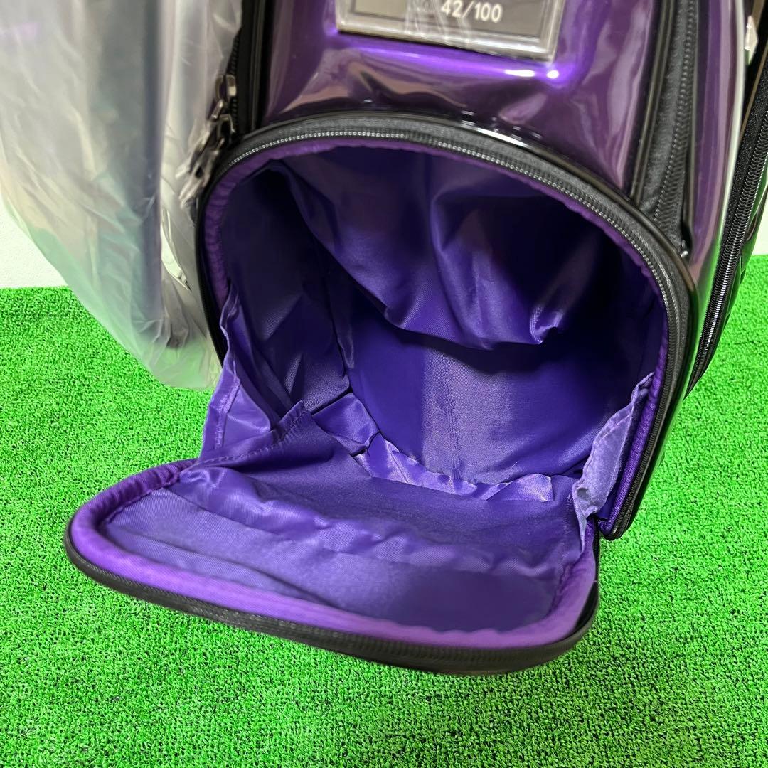 VALIANT エナメルキャディバッグ ブラック＆パープル シリアルナンバー入り