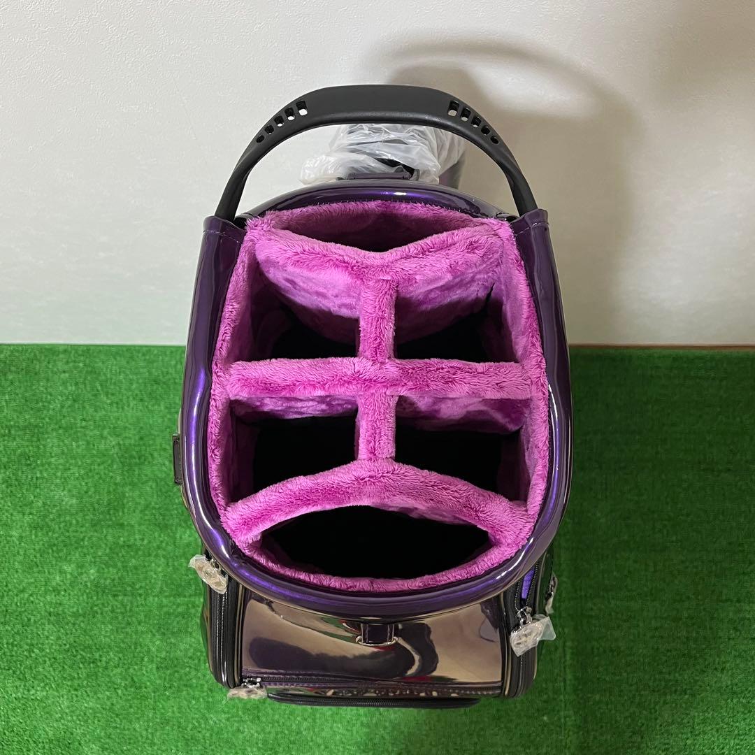 VALIANT エナメルキャディバッグ ブラック＆パープル シリアルナンバー入り