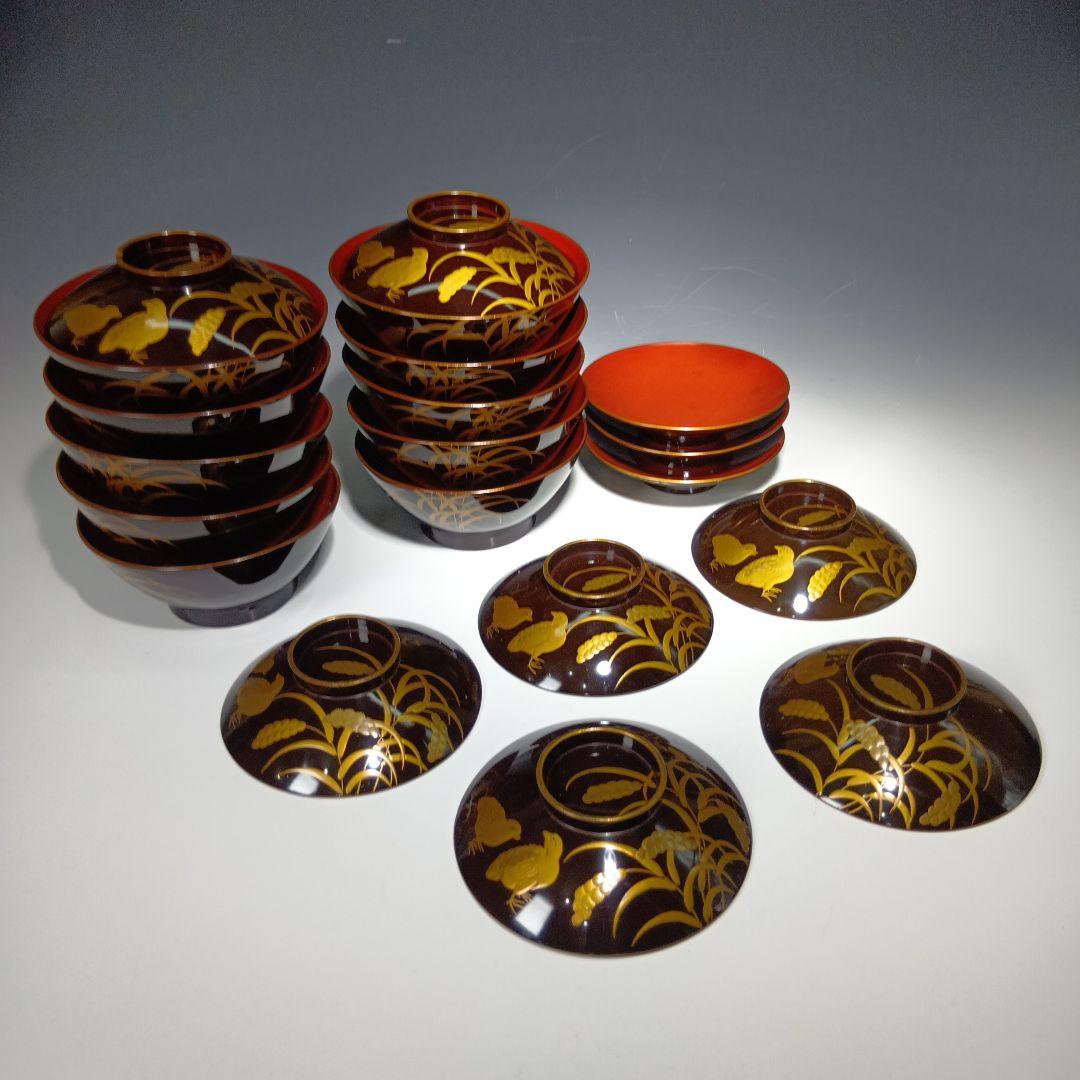 値下げ時代物　蒔絵吸物椀10客