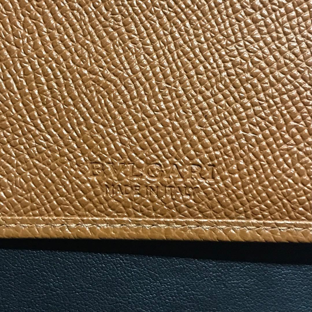 【未使用美品】BVLGARI ブルガリ ブラウンレザー 二つ折り財布 イタリア製