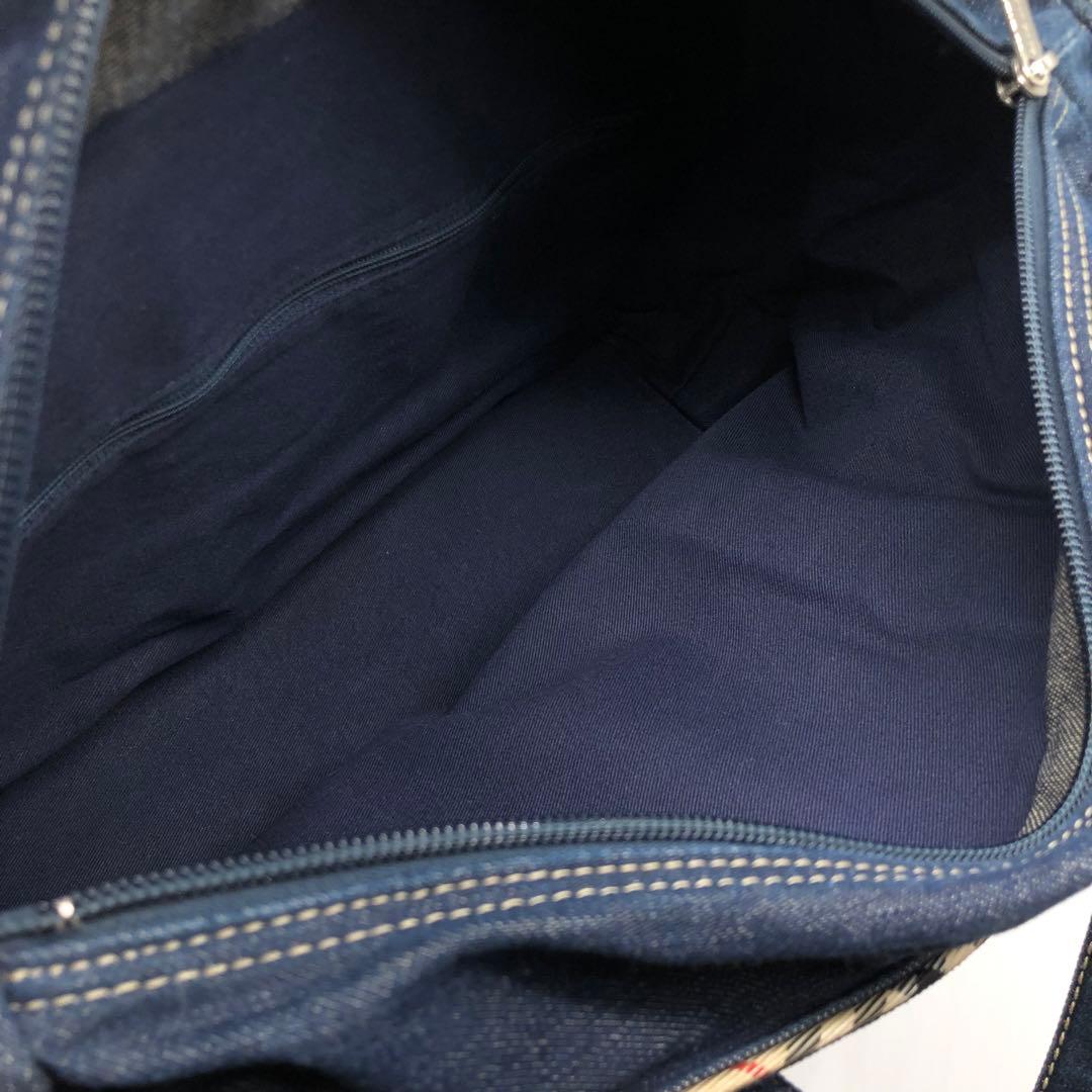 美品✨バーバリーブルーレーベル デニム トートバッグ ノバチェック ホースロゴ