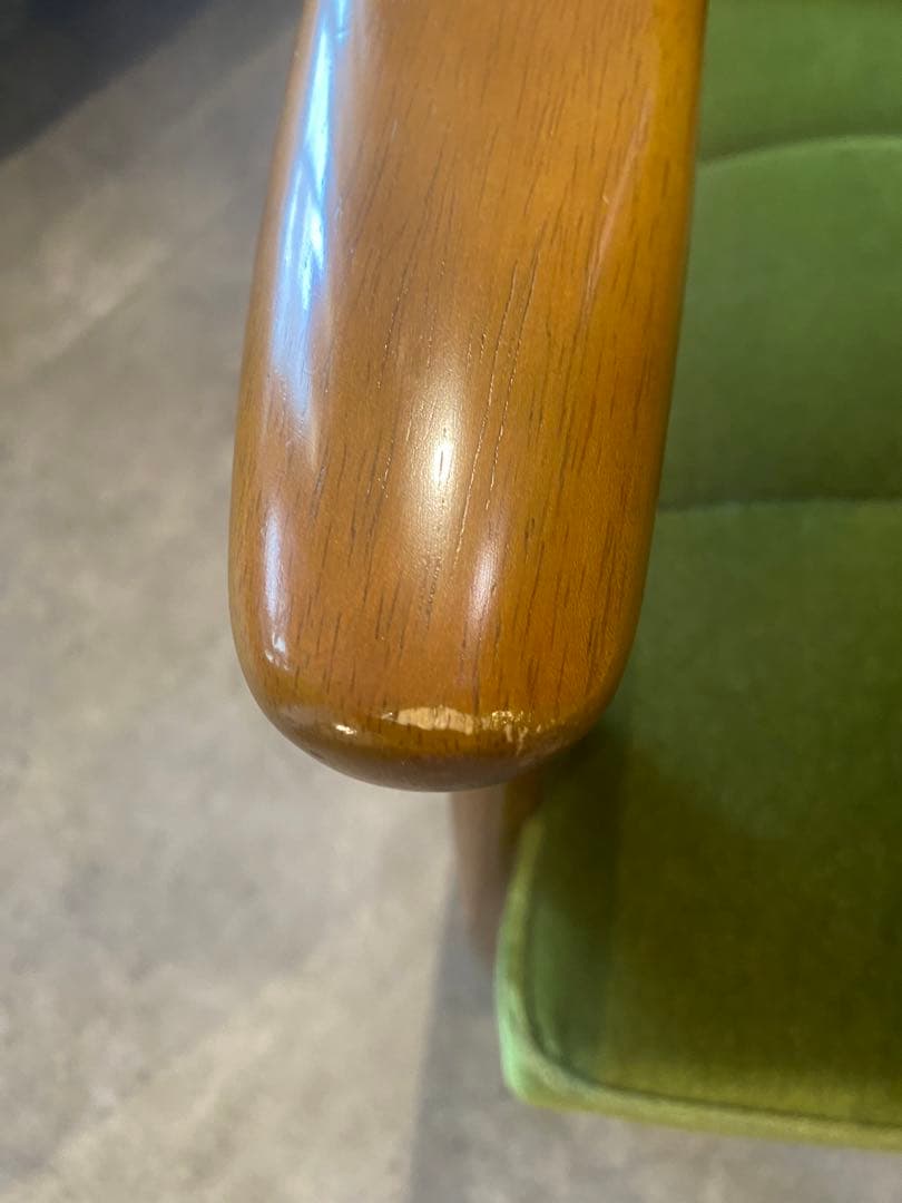 カリモク60 Kチェア　モケットグリーン　1シーター（送料5,000込）