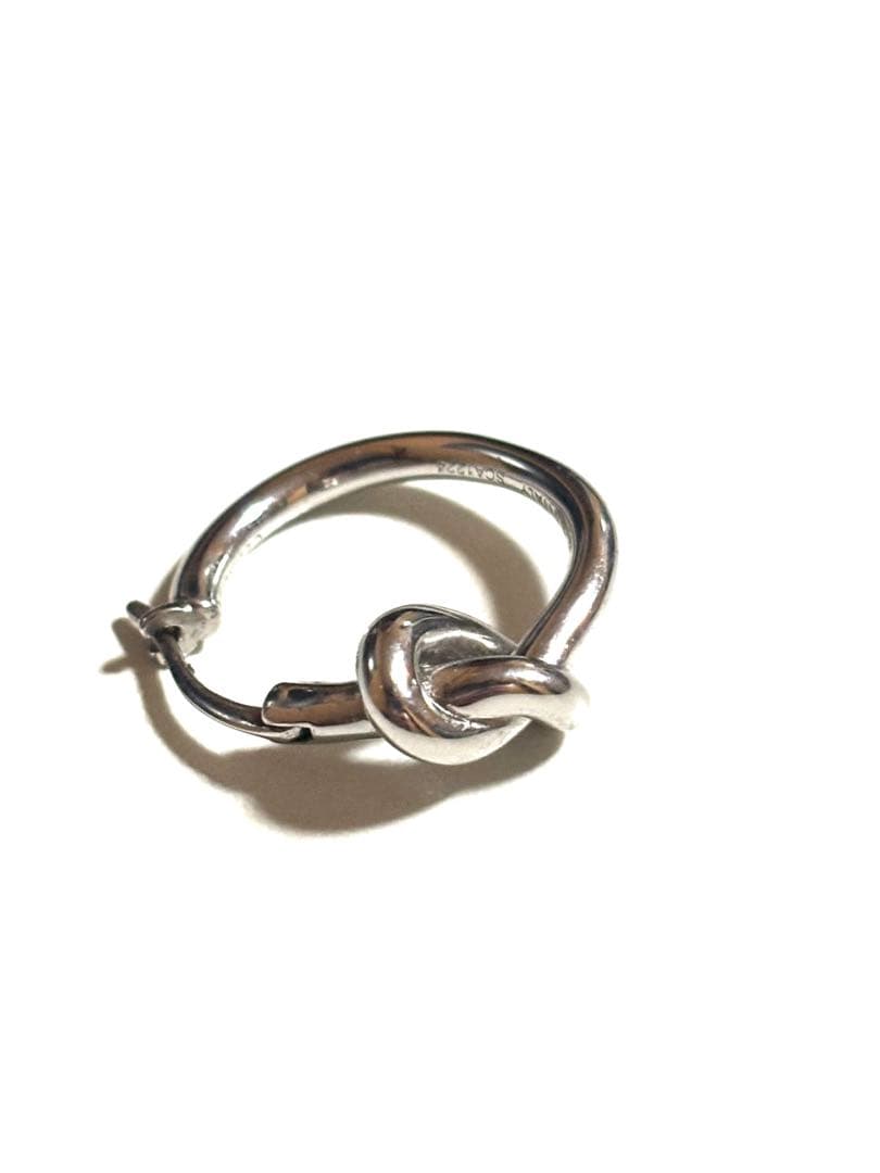 ノット スモールフープ / ロジウムフィニッシュ ブラス　片耳　箱無し