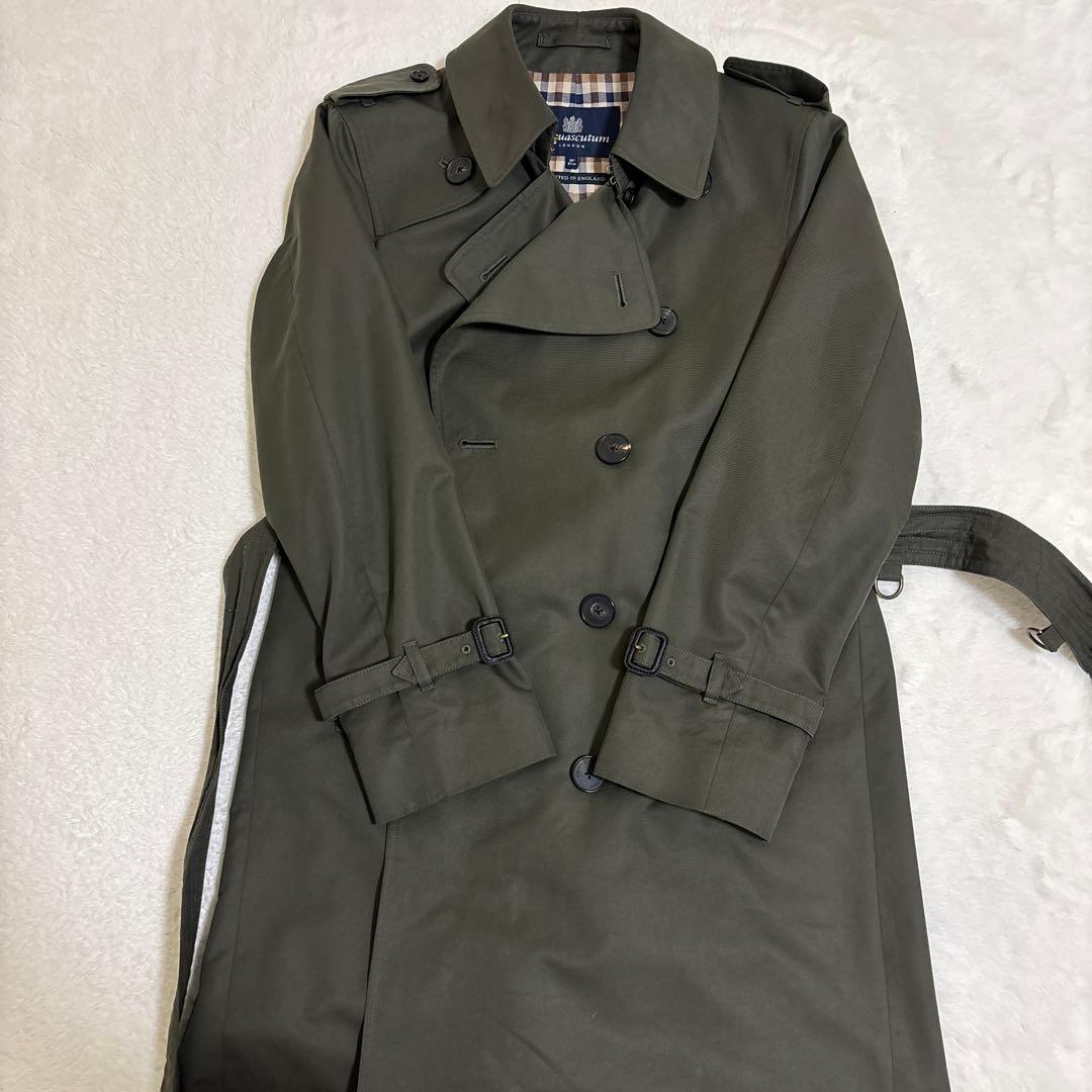 【美品】 Aquascutum トレンチコート メンズ36 英国製 国内正規品
