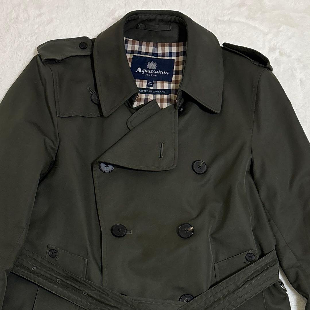 【美品】 Aquascutum トレンチコート メンズ36 英国製 国内正規品