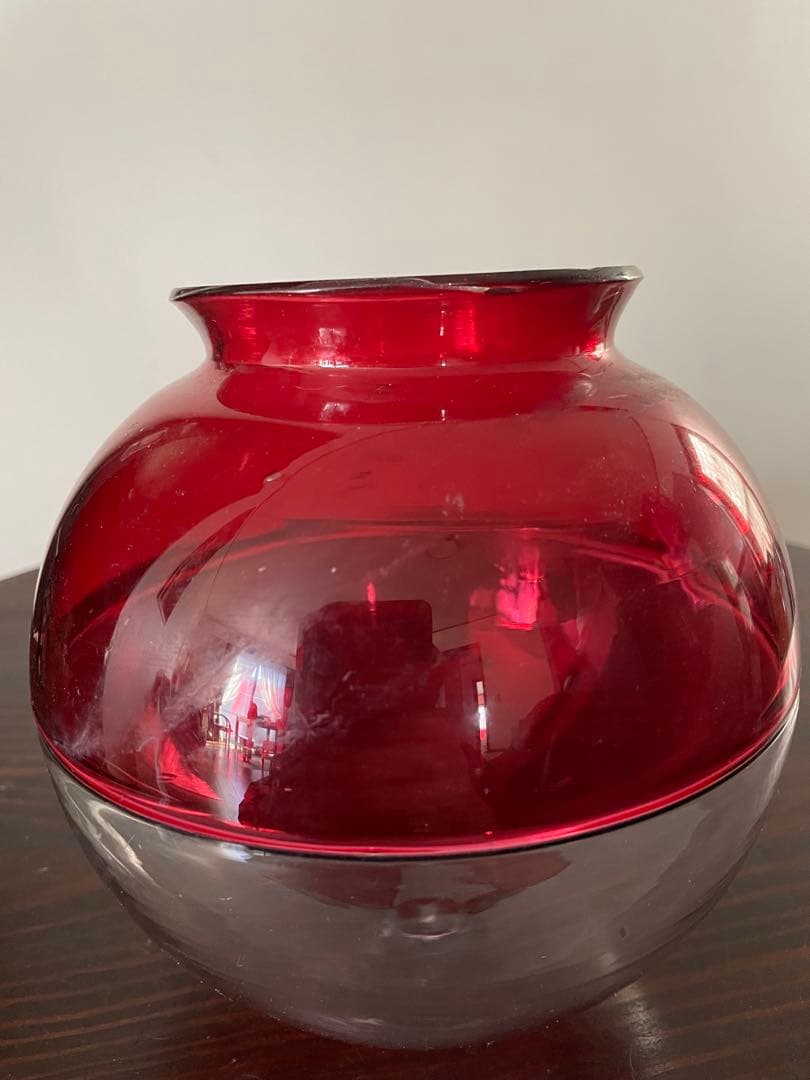 丸玉ガラス電笠　アンティーク　照明　骨董　戦前　昭和レトロ