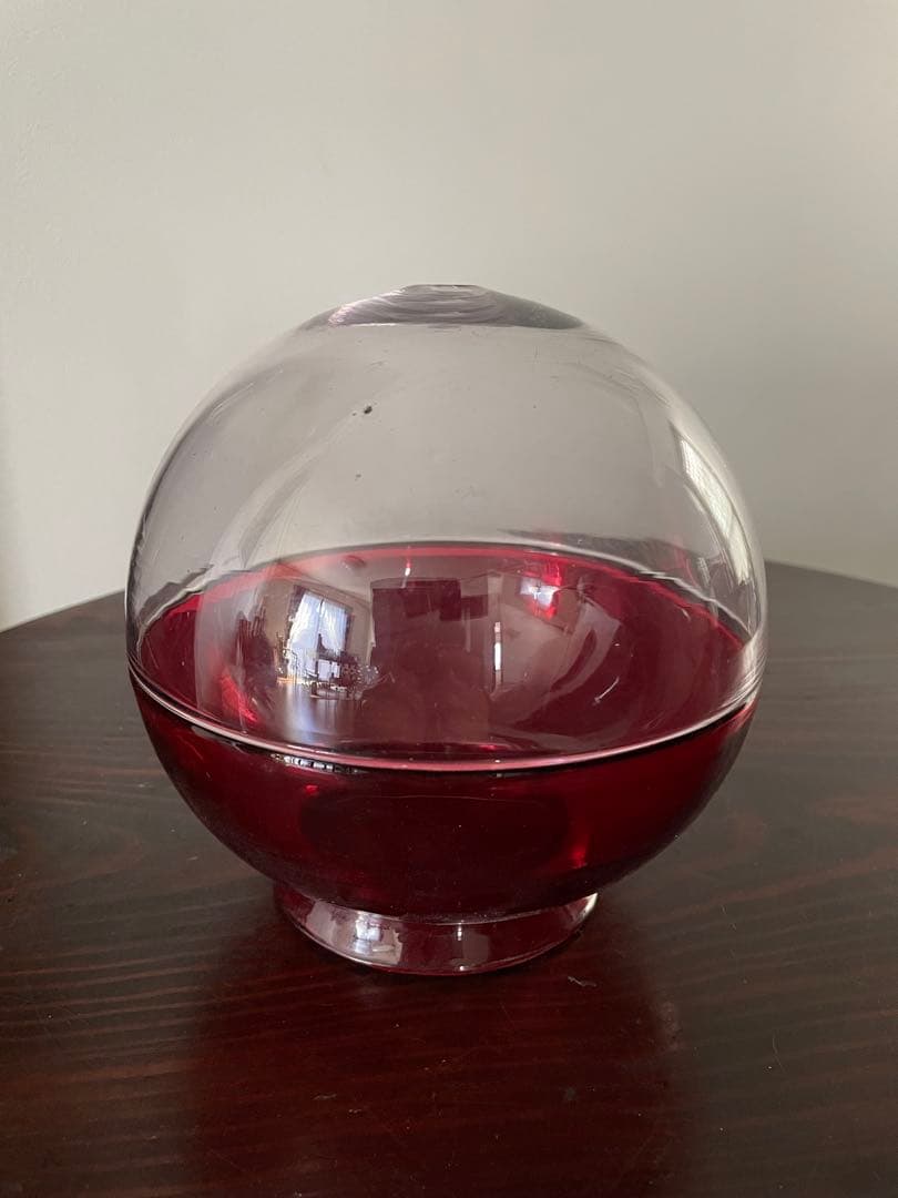 丸玉ガラス電笠　アンティーク　照明　骨董　戦前　昭和レトロ