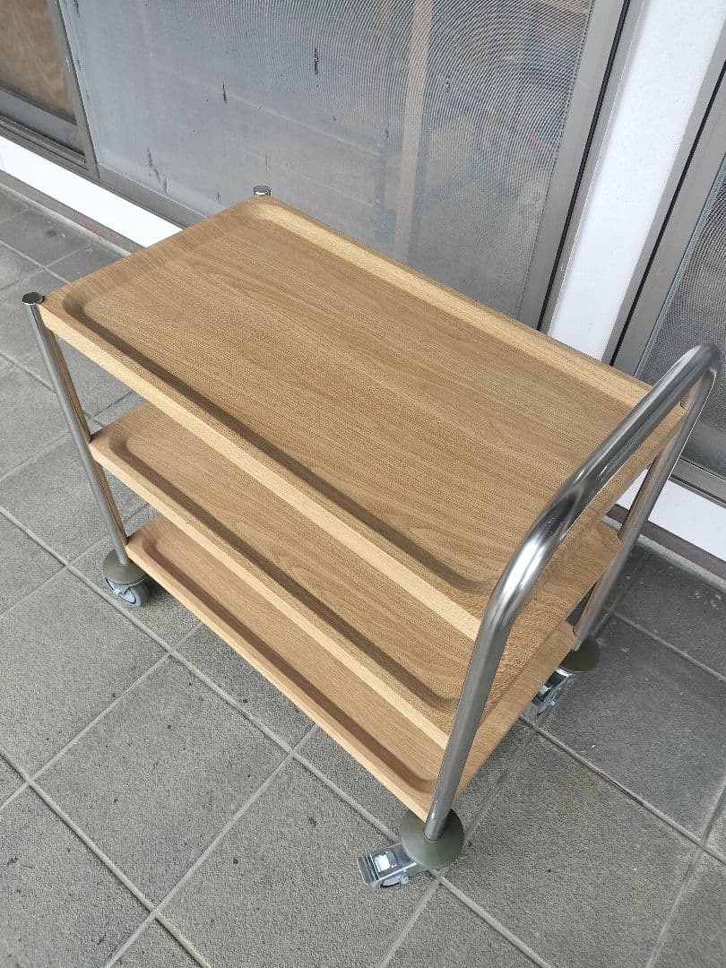木目調のサービスワゴン　キッチンワゴン