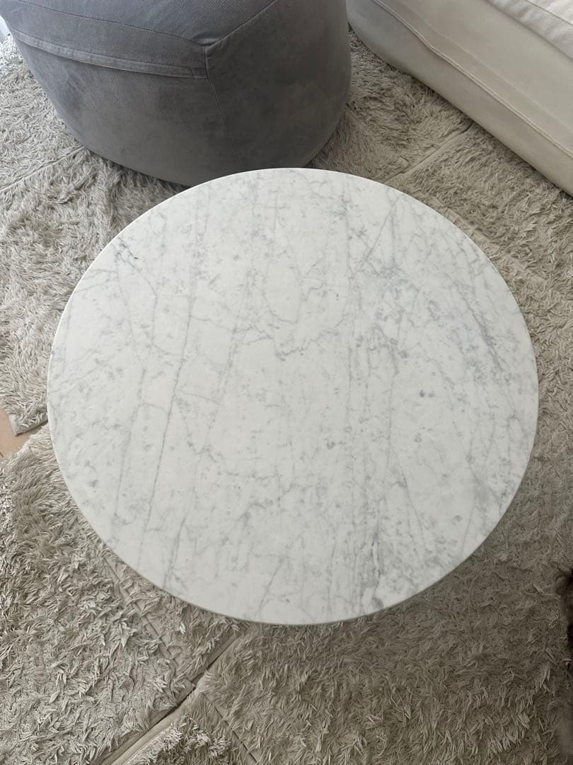 【れい】センターテーブル　大塚家具「7111」天然石 ホワイトカラーラ