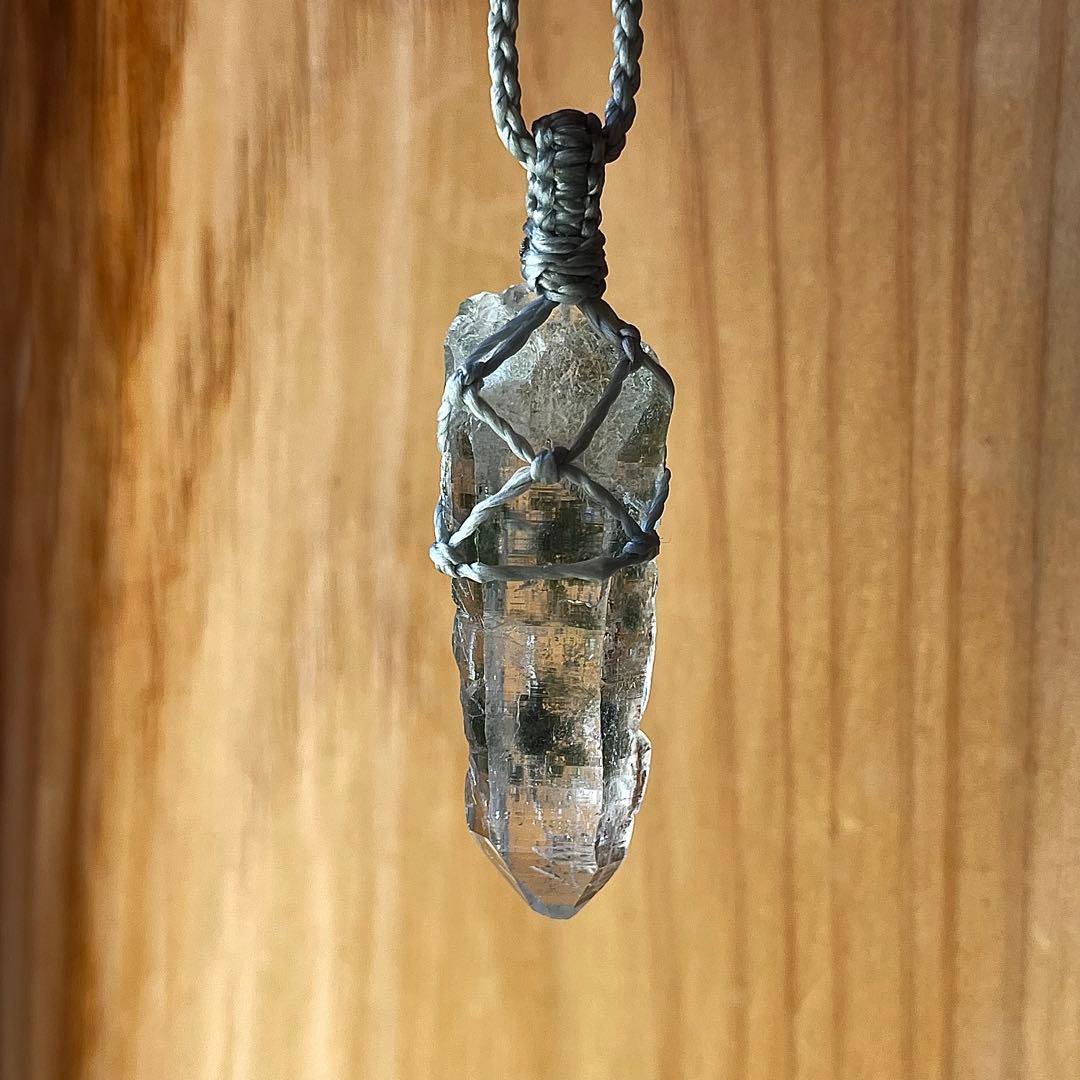 ヒマラヤ水晶 ガネッシュヒマール ＊ マクラメペンダント ネックレス 13
