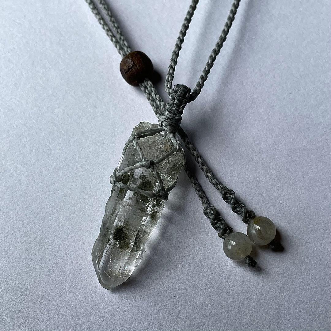 ヒマラヤ水晶 ガネッシュヒマール ＊ マクラメペンダント ネックレス 13