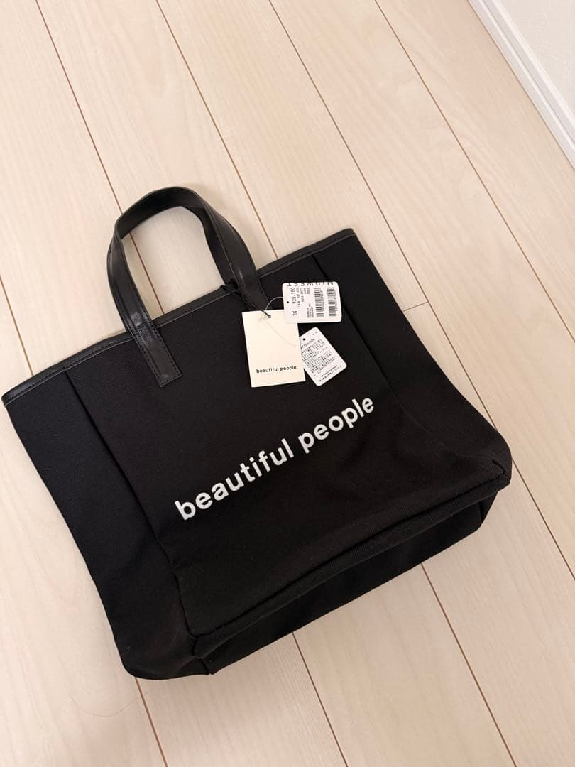 新品未使用　ビューティフルピープル　ロゴ　トートバッグ　ブラック