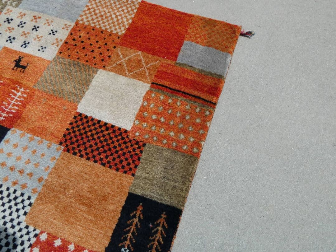 ⏰️タイムセール⏰️　ギャッベ　手織り　民族ギャッベ　ペルシャ絨毯　リビングラグ