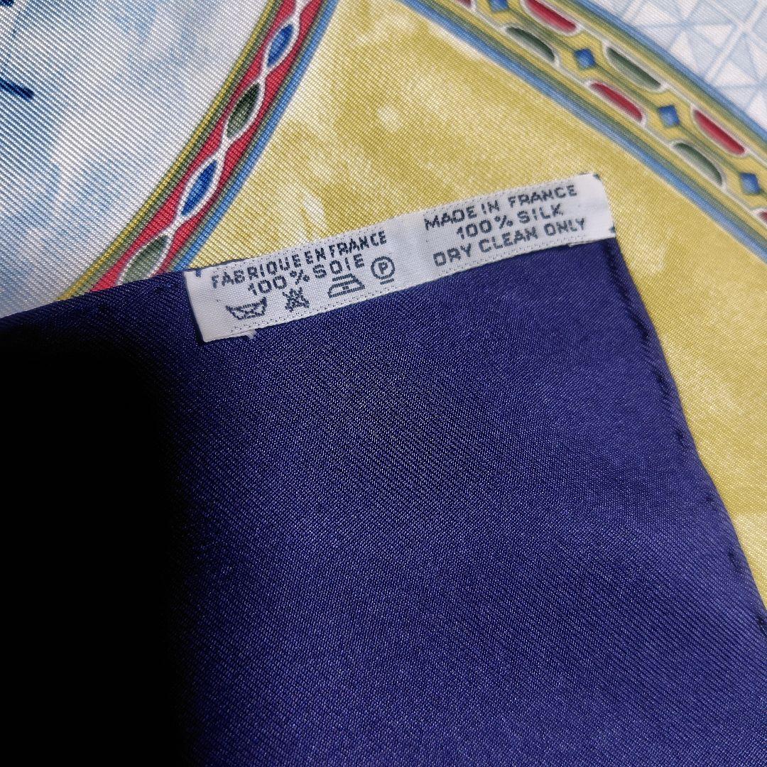 HERMES ネイビー スカーフ　カレ90 動物プリント　美品♡