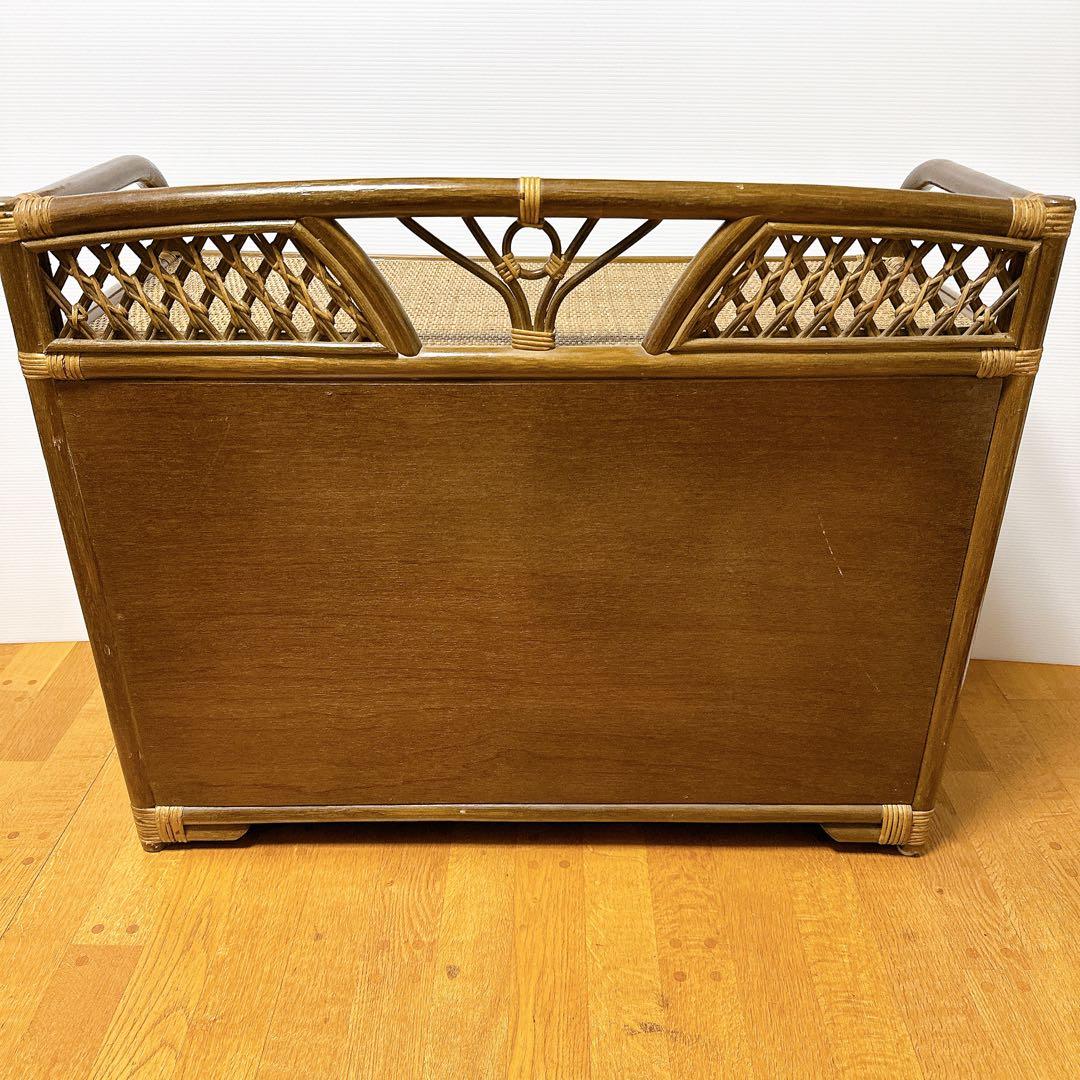 ラタン チェスト サイドボード レトロ 古家具 4段10杯 引き出し箪笥