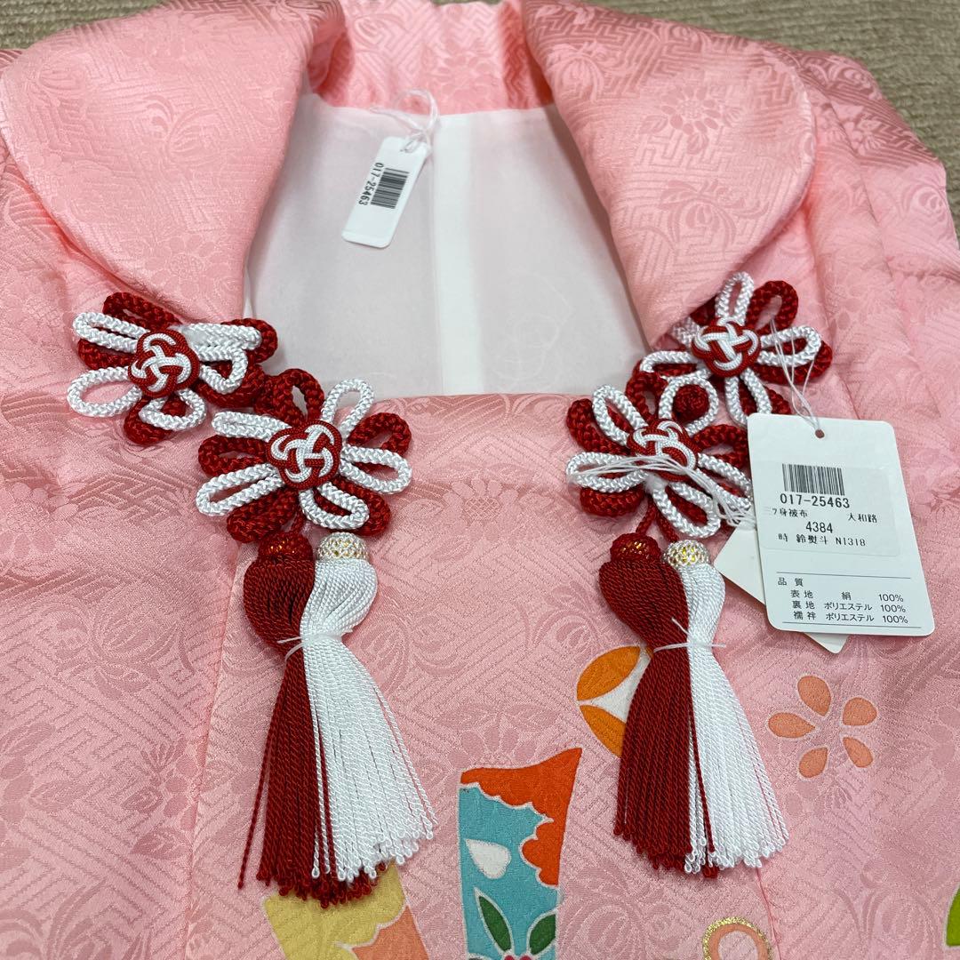 新品 日本製 正絹 ミツ身被布 ヒフ 大和路 七五三 三歳お祝い着 手描き友禅