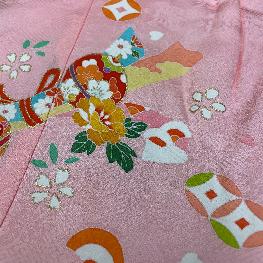 新品 日本製 正絹 ミツ身被布 ヒフ 大和路 七五三 三歳お祝い着 手描き友禅