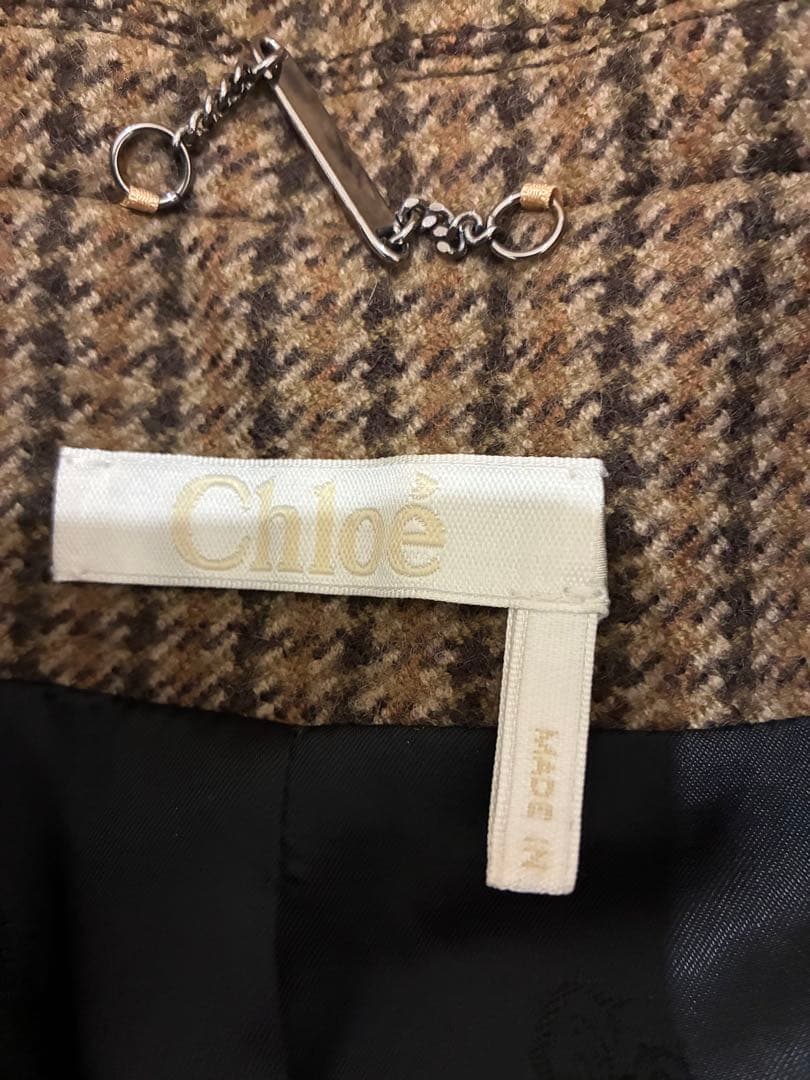 Chloé チェック柄 クロップドジャケット