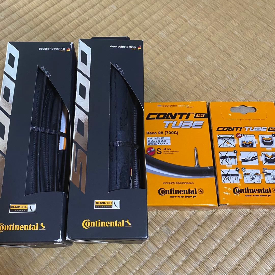 新品　コンチネンタルGP5000 25C クリンチャー チューブ付