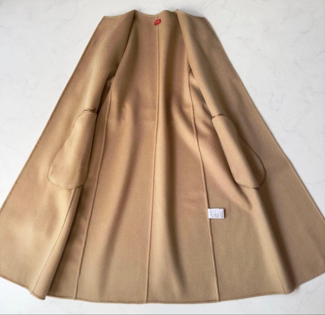 25日までお値下げ！デプレ　ウールメルトンクルーネックコート　リバー　キャメ
