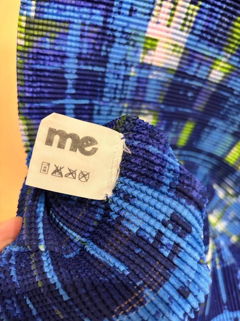 me ISSEY MIYAKE青系チェックノースリーブタンクトップ