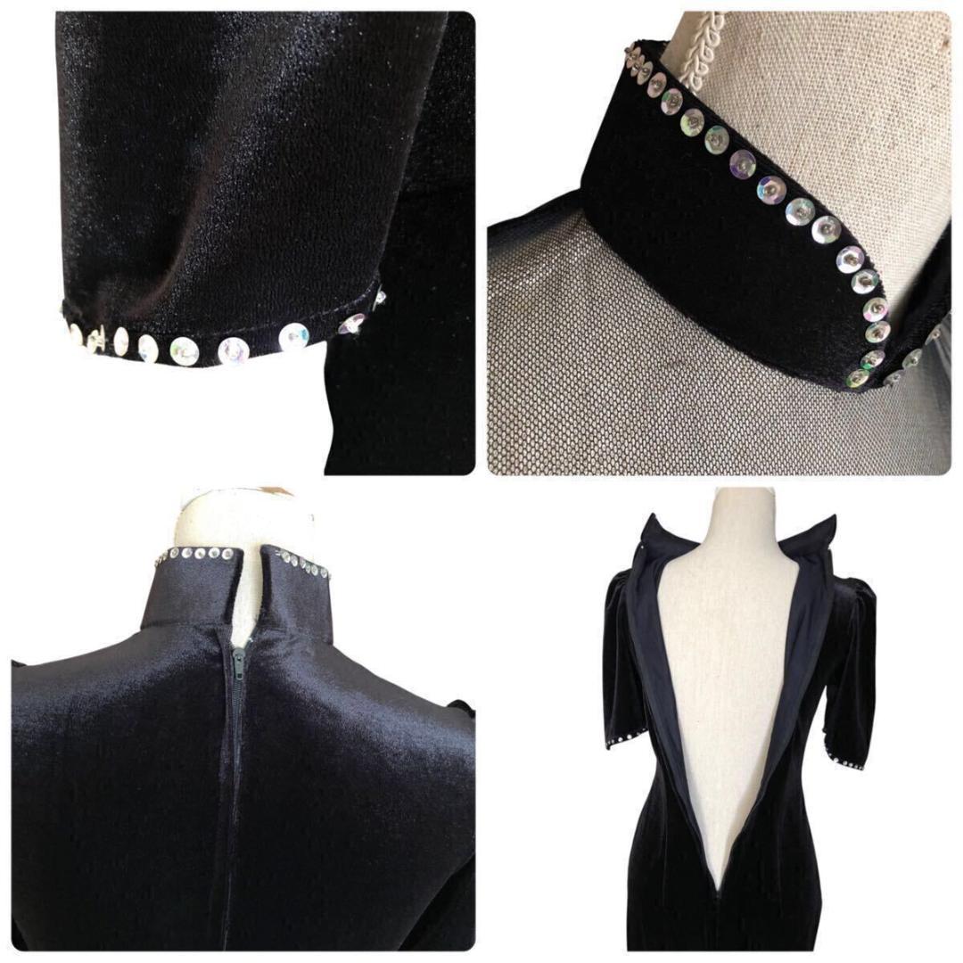 豪華⭐️チャイナドレス ベルベット ドラゴン スパンコール刺繍