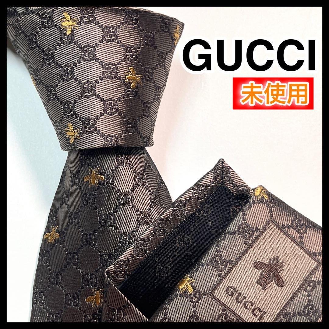 名作✨未使用✨GUCCI グッチ ネクタイ 高級シルク　GG柄　蜂　Bee
