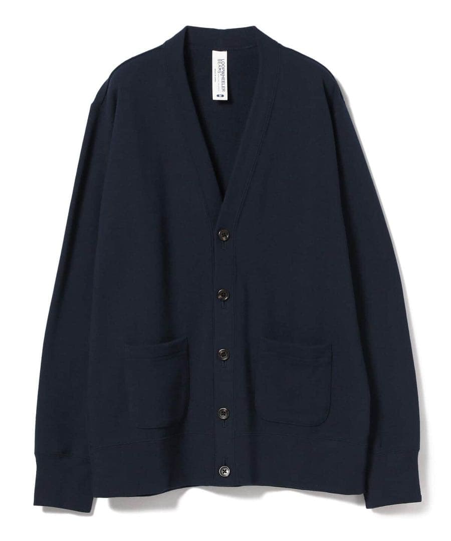 LOOPWHEELER BEAMS 別注スウェットカーディガン ネイビー L