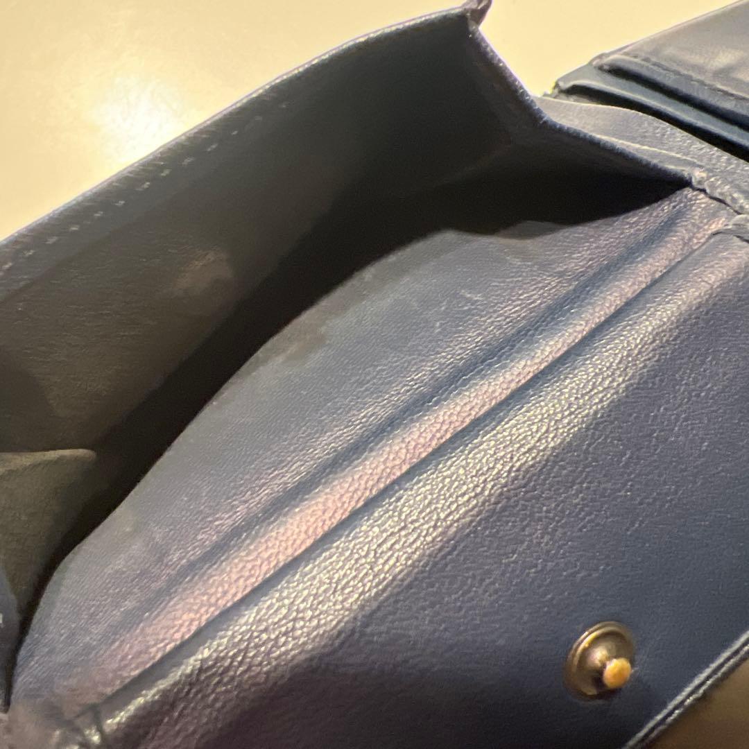BOTTEGA VENETA ネイビー 二つ折り財布