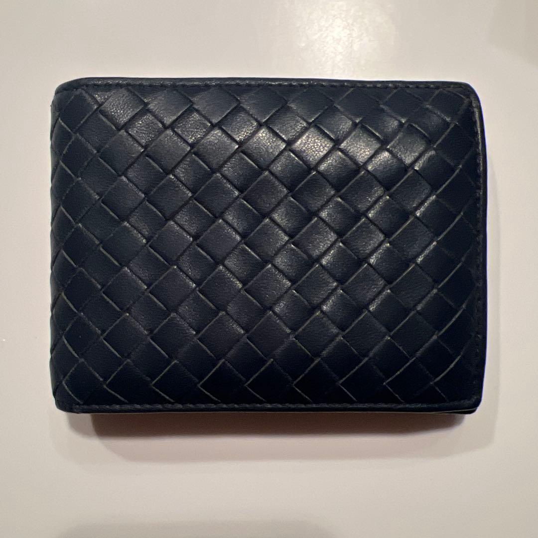 BOTTEGA VENETA ネイビー 二つ折り財布