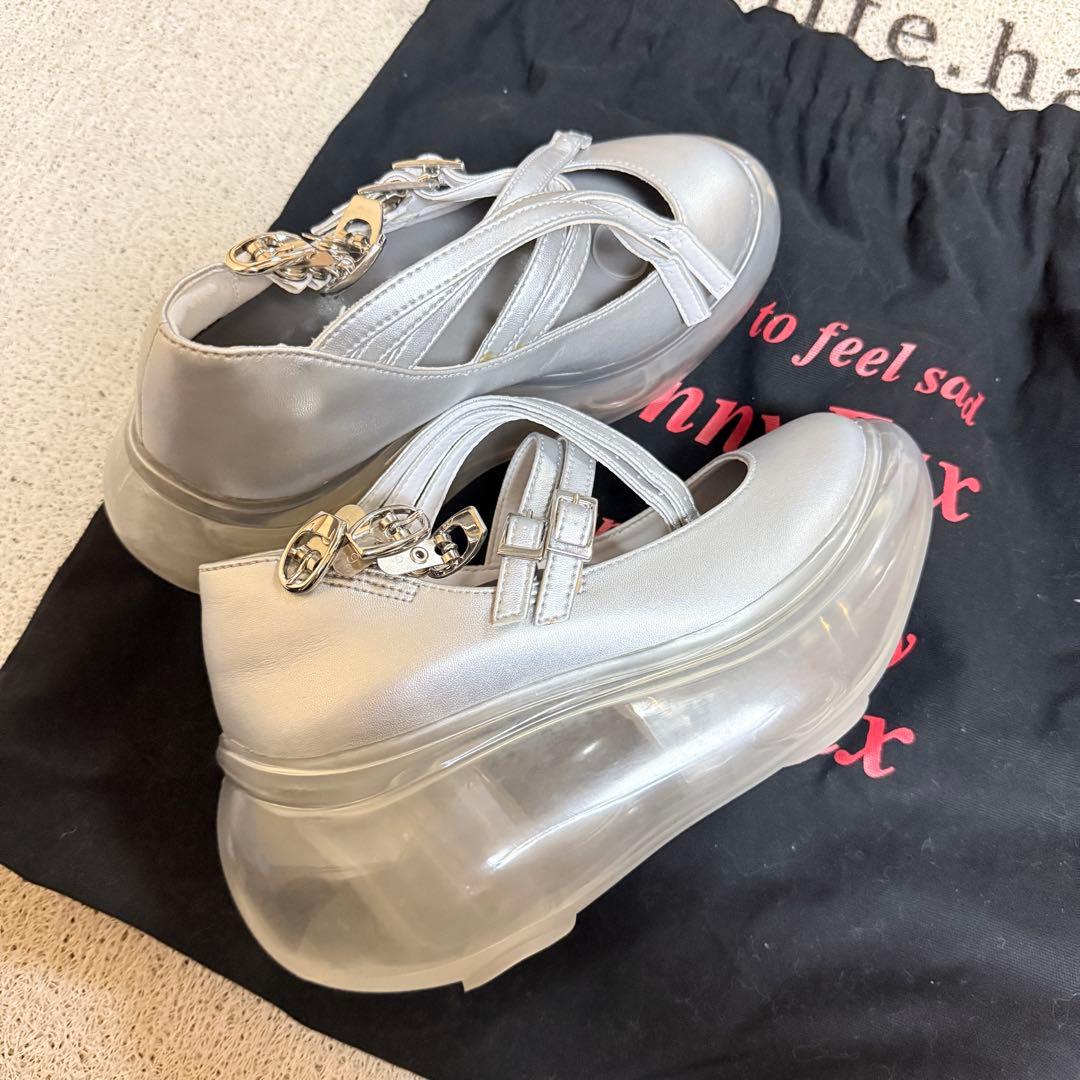 Jannyfax シルバー プラットフォームシューズ 36新品